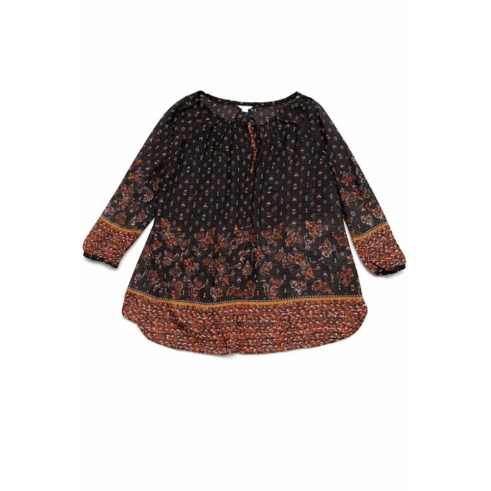 Cato Boho Floral Peasant Top – Size Large
